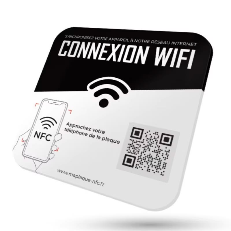 לוחית WiFi שחור־לבן